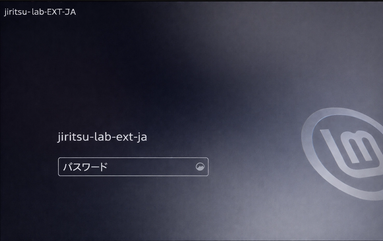 Linux Mint login screen after booting from external SSD